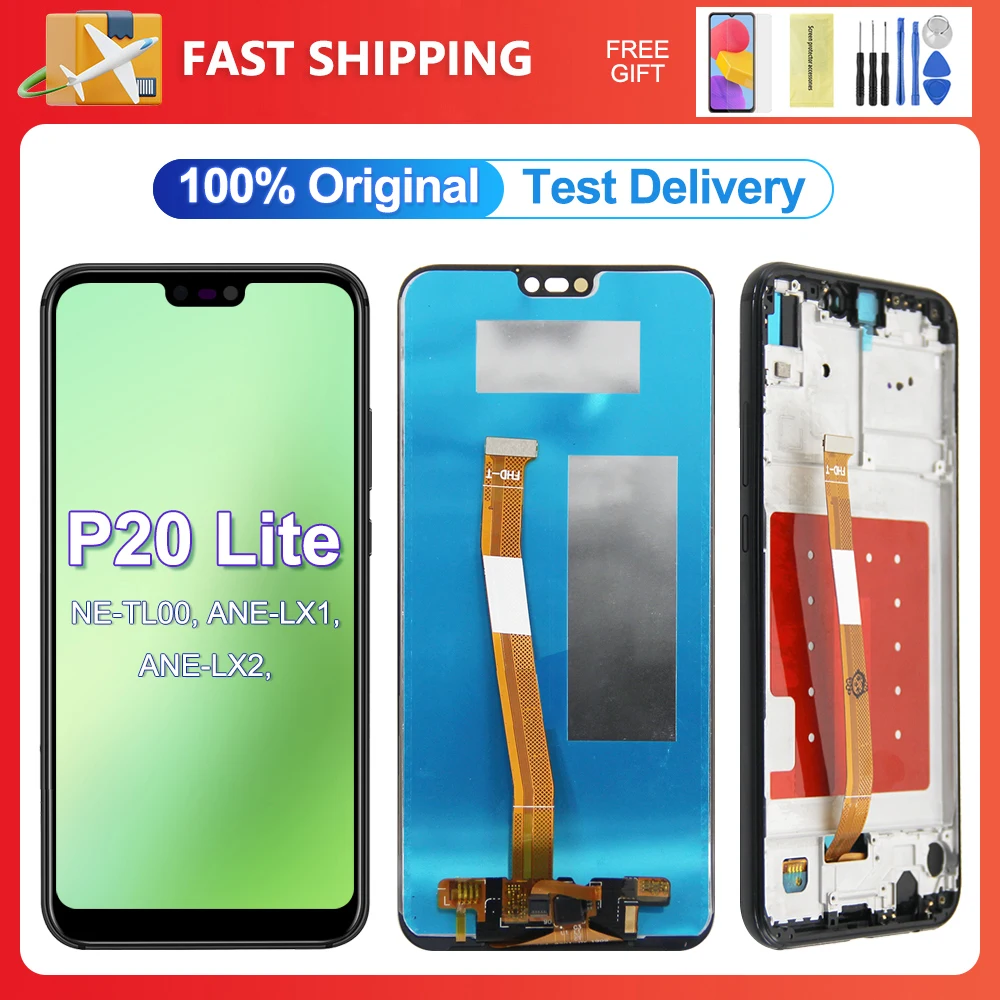 

100% Test 5.84"For HUAWEI P20 Lite LCD Display Touch Screen With Frame For Huawei Nova 3E ANE-LX1 LX2 LX3 AL00 L23 L22 -L21