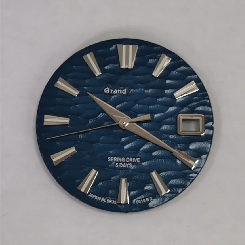 Watch accessories white green dial GS and S logo  + hands with C3 green luminous 28.5mm for SKX007 NH35/36 movement  watch case