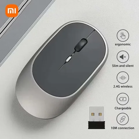 Беспроводная мышь XIAOMI Bluetooth, перезаряжаемая через USB, эргономичная, с регулируемым разрешением, офисная бесшумная оптическая электрическая мышь, клавиатуры 2,4G