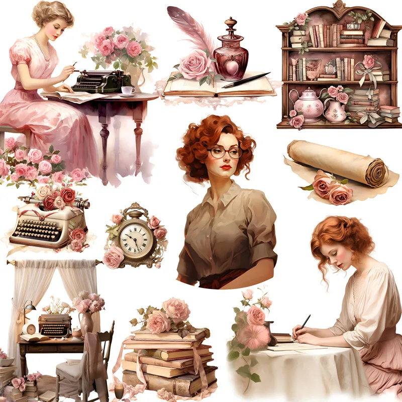 Стикеры для письма в стиле ретро рукоделия и скрапбукинга детские игрушки