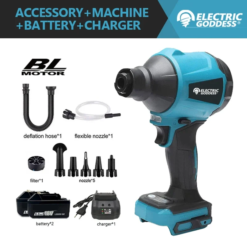 

1100W 40500RPM Cordless Air Blower Dust Blower Inflator Vacuum Multifunction Rechargeable Blower For Makita 18V Battery бур