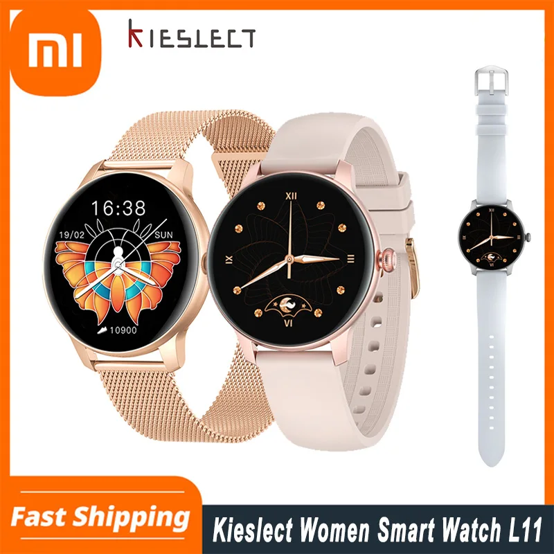 

Женские Смарт-часы Xiaomi Kieslect L11, пульсометр, кислородный монитор, водонепроницаемые спортивные часы для фитнеса