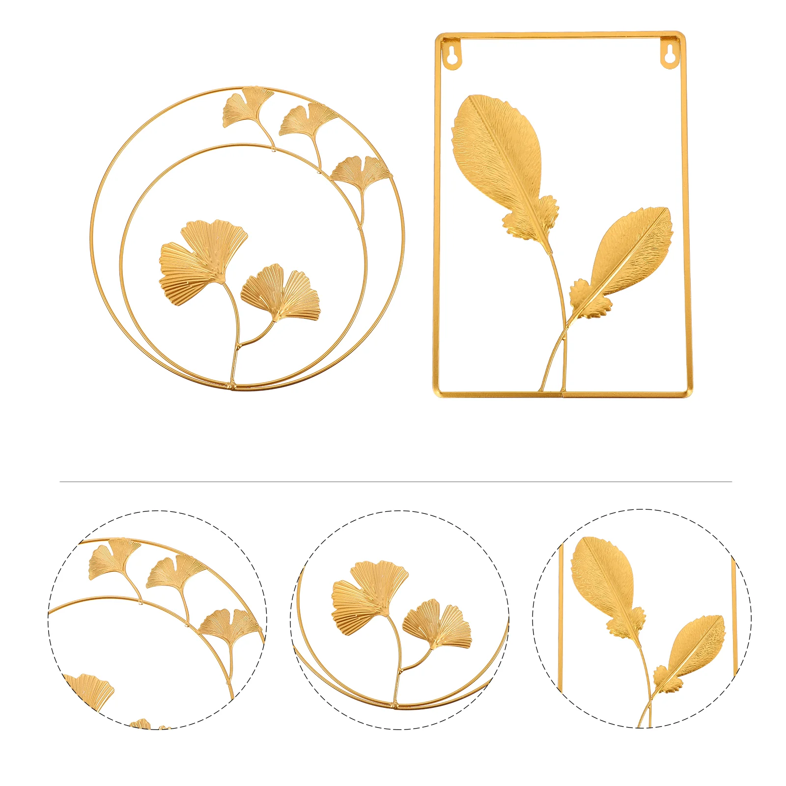 

2pcs Metal Wall Craft Leaves Art Hanging Ornament Decorative Leaves Adornment