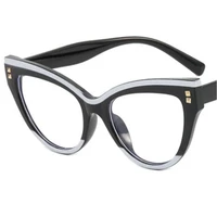 new anti blue light glasses women cat eye eyeglasses rice nails spectacles clear lens eyewear ornamental