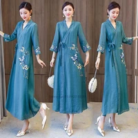 2022 vintage qipao vestido retro cheongsam chinese dress traditional chiffon dress chinese elegant party dress oriental qipao