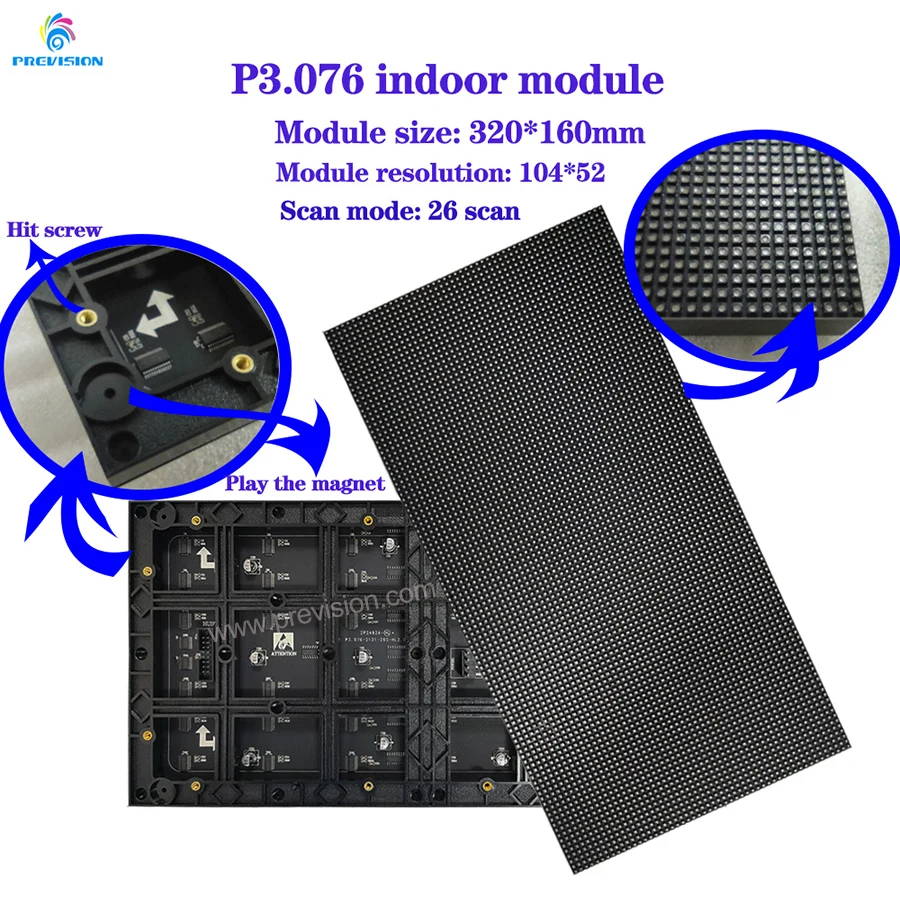 Дешевый RGB P3.076 320x160 мм 104x52 точки SMD2121 внутренний HD светодиодный видео экран