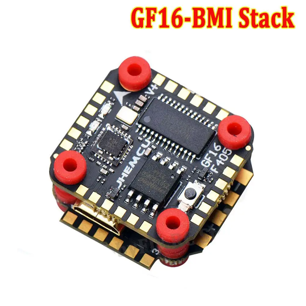 

JHEMCU Gf16-bmi Stack F405-bmi Flight Controller Bmi270 W/osd At7456e Blheli_s 2-4s 13a 4in1 Esc Dshot600 For Fpv Micro Drone