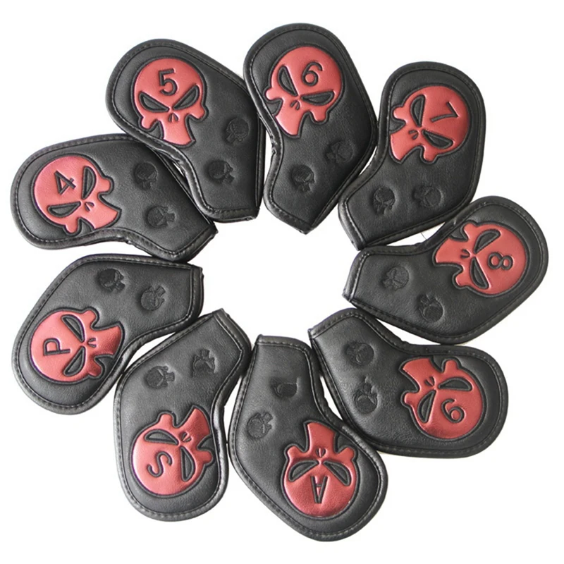 

9Pcs/Set Golf Cover Skull Iron Pole Head Covers Putter Protector Outdoor Sports Waterproof Universal Protection