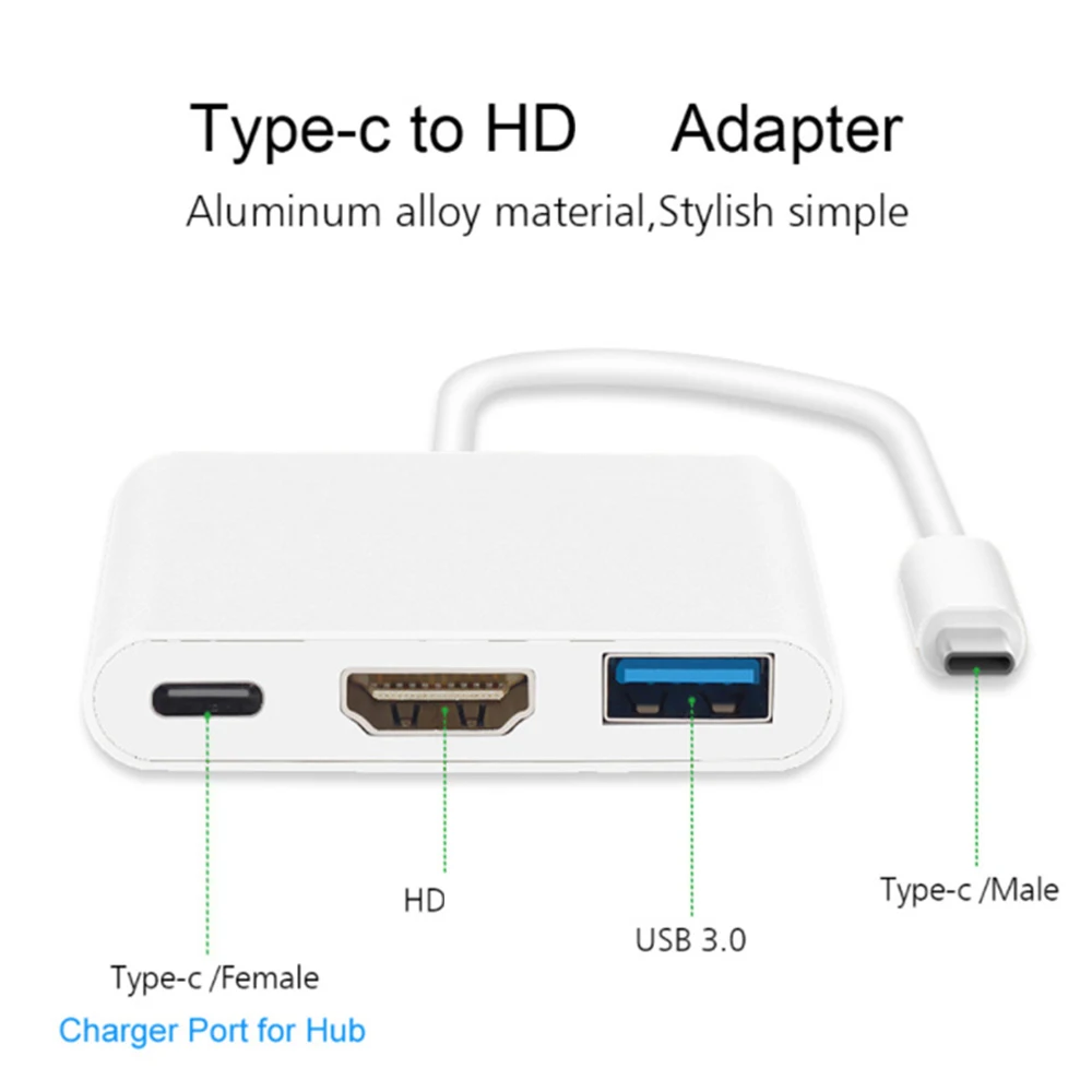 Кабель-переходник USB-C/HDMI 3 в 1 для Samsung Huawei Apple Mac Usb Type-C/HDMI 4K | Электроника