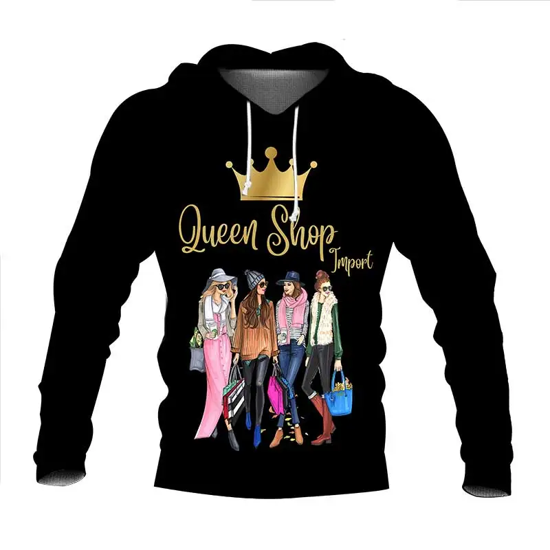 

British Queen's Crown Sweatshirt Men's Women's Fashion Super Dalian Hoodie Women's Hip Hop Hoodie Coat