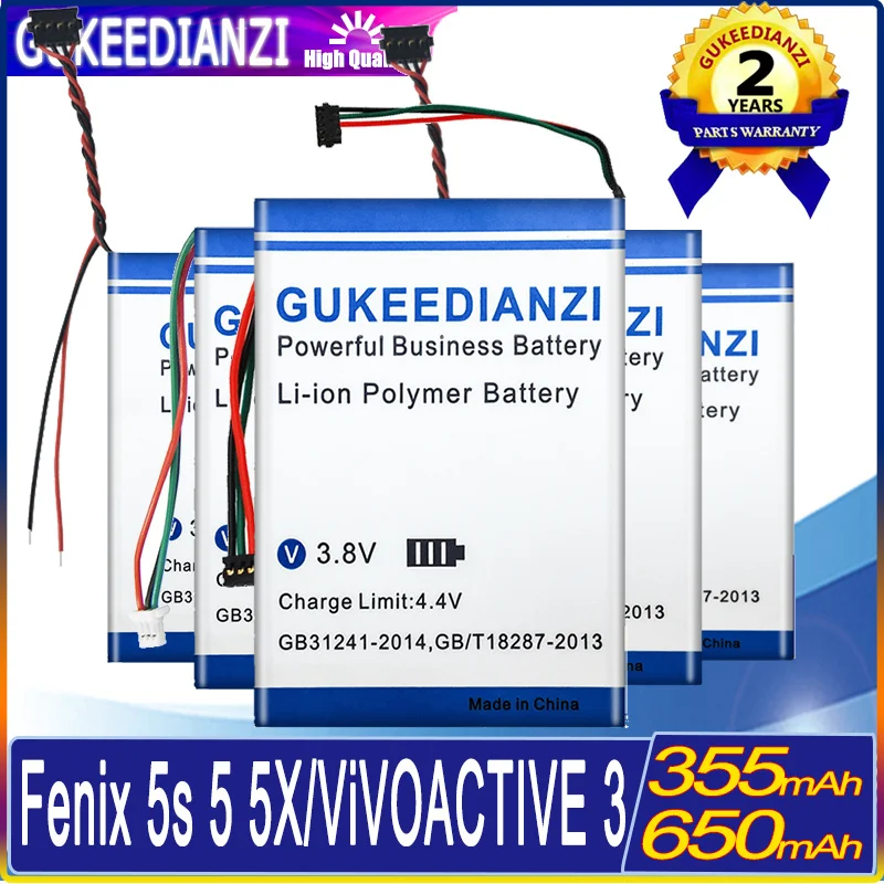 

355/650mAh battery For GARMIN Fenix 5/5s/5s Plus/5X/ViVOACTIVE3 GPS watch 361-00096-00 361-00097-00 361-00098-00 361-00108-00
