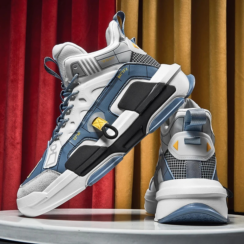 

Кроссовки мужские высокие, Повседневная Уличная обувь, Нескользящие, на толстой подошве, разные цвета, 7, весна 2022