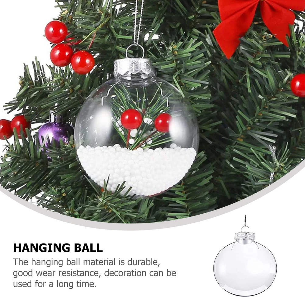 

20pcs Clear Christmas Ball Xmas Tree Hanging Ornaments Hanging Baubles for Holiday