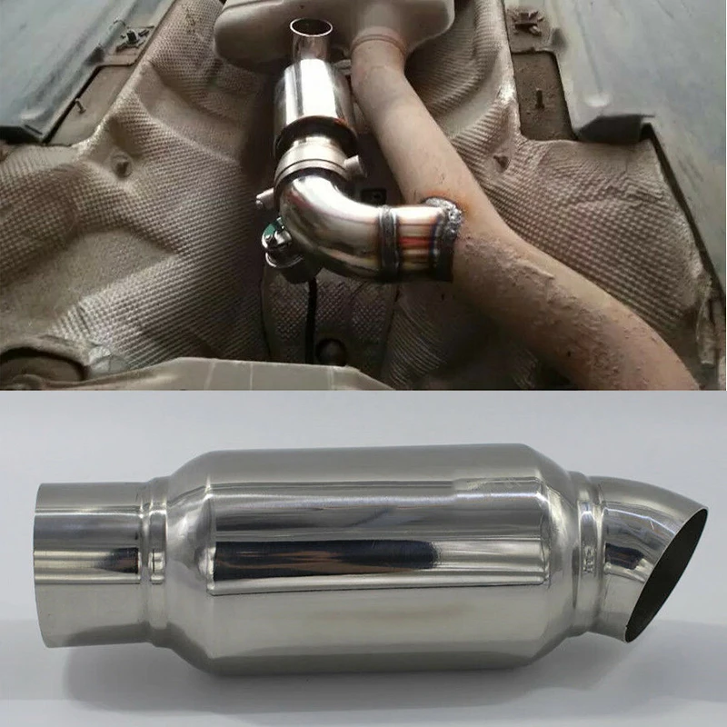 51mm Exhaust Downpipe Chamber Sound Tuning Car Silencer Resonator Link Muffler car Exhaust Muffler decorate car exhaust pipe