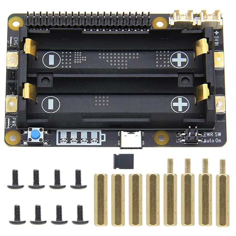 

For Raspberry Pi 18650 UPS HAT,X706 V1.1 Shield/Expansion Board Supports Auto Power On For Raspberry Pi 4 Model B/3B+/3B