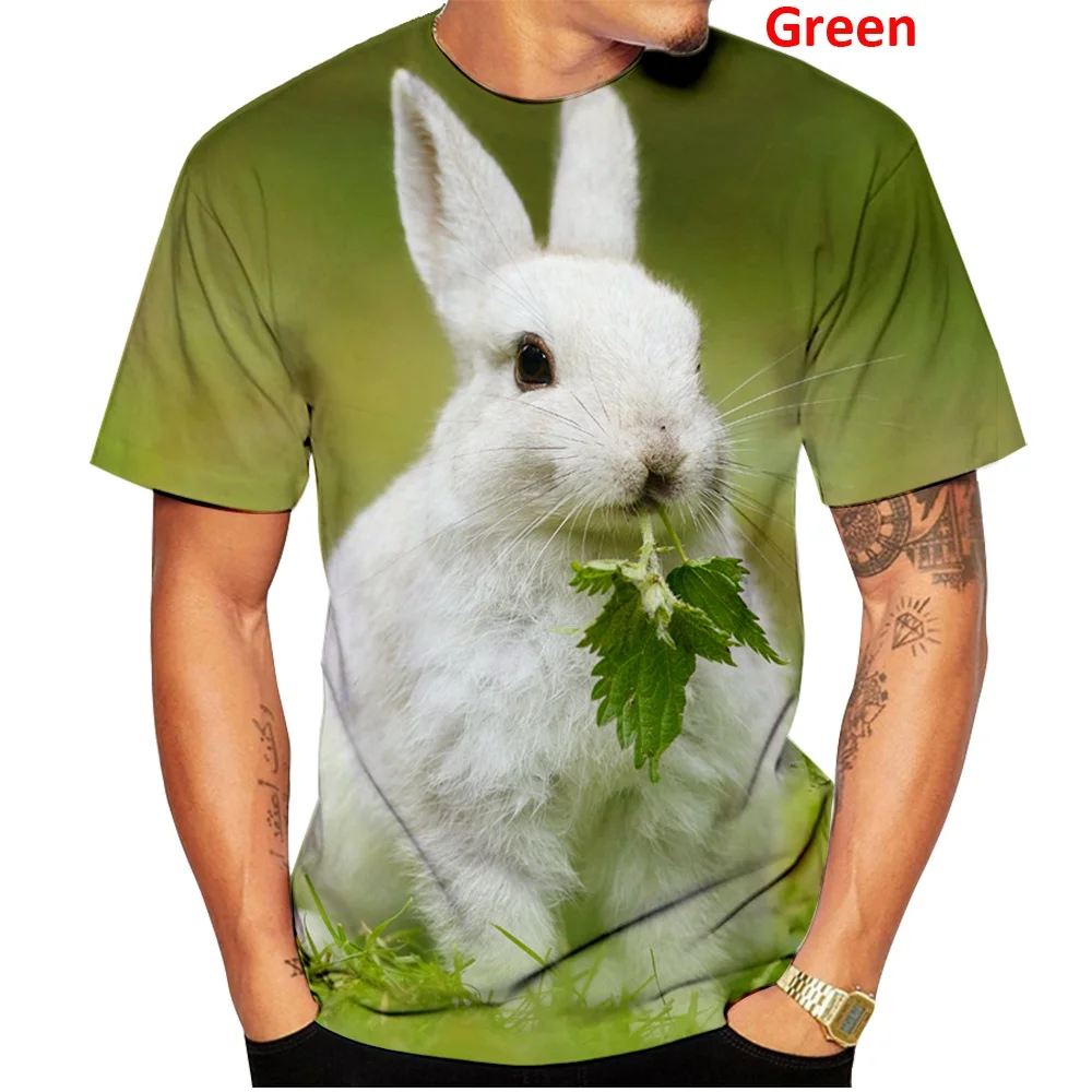 

2022 Fashion Animal Rabbit T Shirt Men/women 3D Printed T-shirts Short Sleeve Harajuku Style Tshirt Streetwear Summer Tops