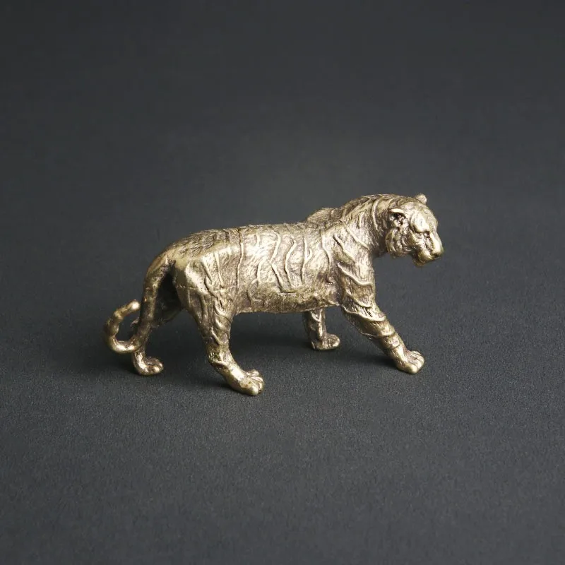 Античный латунный Тигр Настольный телефон Тигр для учебы бумажной чайной церемонии