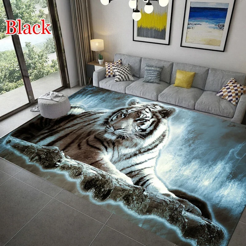 

3D Animal Series Tiger Leopard Floor Mat Door Mat Anti-slip Mat Carpet Bedroom Living Room Home Decoration