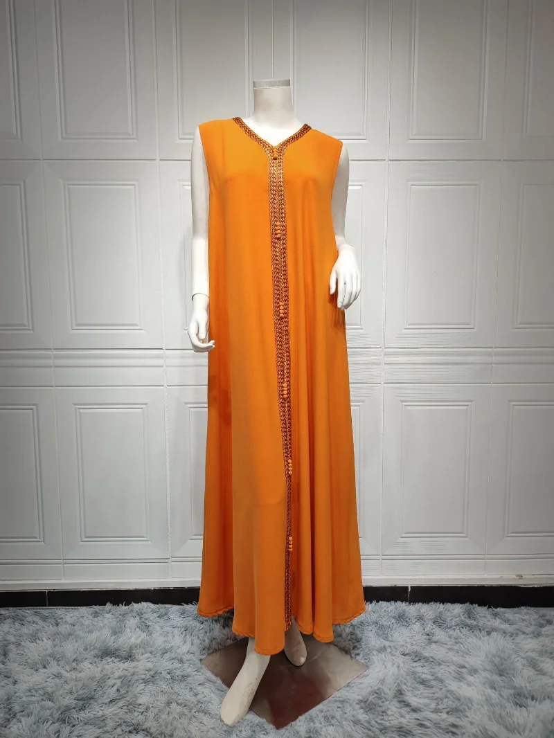 Djellaba Marocaine Two Piece Muslim Dress Chiffon Print Belted Kaftan Ramadan Gown Abayas Islamic Cloth Turkish Women Clothes