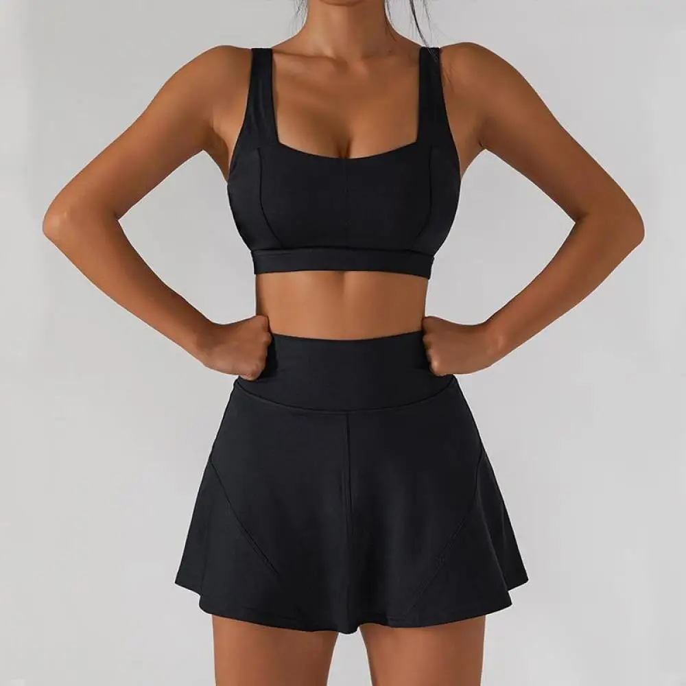 Seamless Yoga Set Women Sportswear Gym Sets Fitness Clothing Women Running Sports Skirts Workout Clothes High Waist Leggings