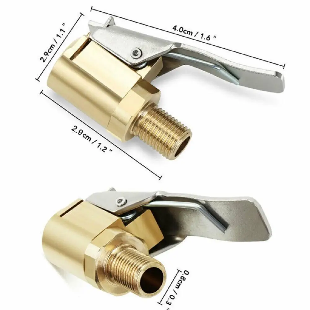 

Латунный клапан шрадера для накачивания шин, пневматический патрон, адаптер с зажимом для воздушного насоса, воздушный адаптер для сопел, а...