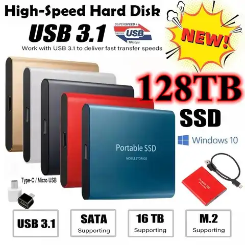 Внешний жесткий диск USB3.1 внешний твердотельный жесткий диск используется для ноутбука жесткий диск 2TB-128TBSSD внешний жесткий диск hdd usb