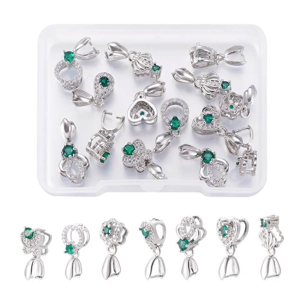 14 шт латунные ледяные пинцеты корона сердце цветок ожерелье зажимы для подвески