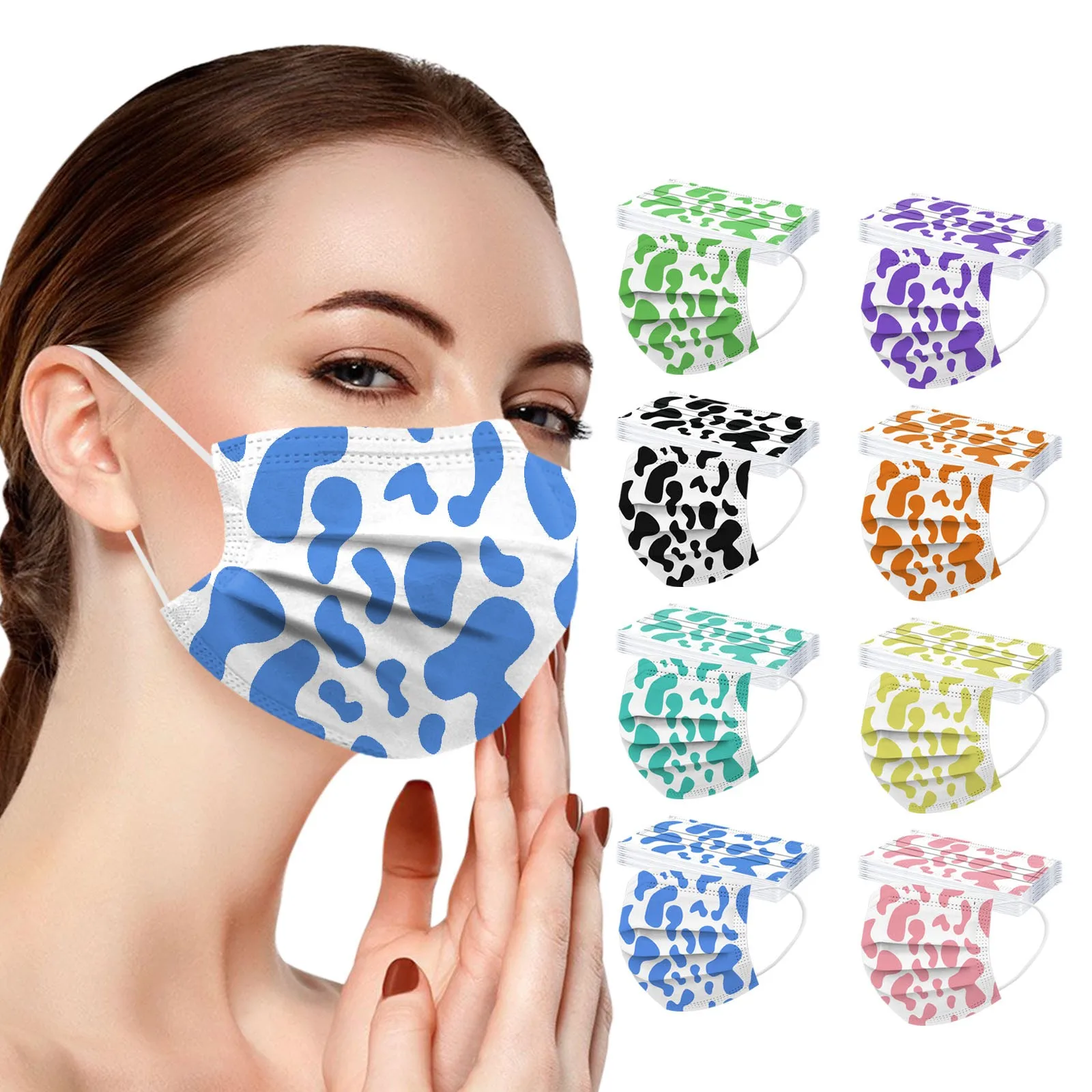 10 шт./упаковка одноразовые маски для лица с рисунком коровы |