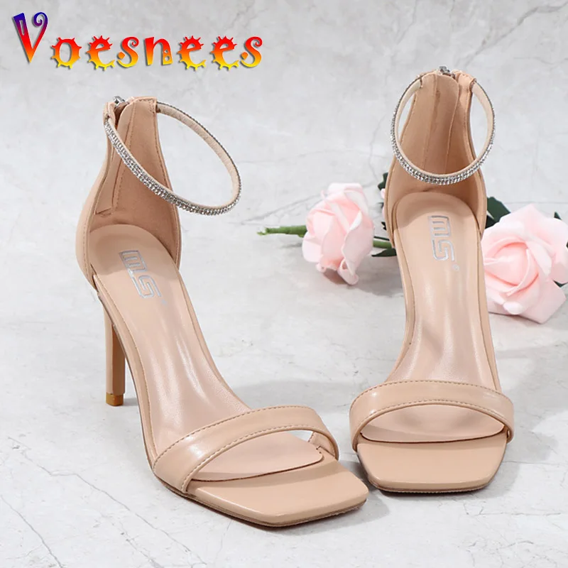 Босоножки женские с ремешком на одно слово модные туфли квадратным носком и