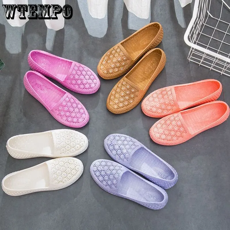 WTEMPO Fashion Lady Girl Sandals Summer Women Casual Flat Shoes Hollow Out Mesh Breathable Leisure Shoes Wholesale Dropshipping