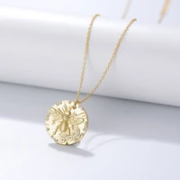 s925 sterling silver collarbone necklace simple temperament easy to match bee tag diamond inlaid necklace jewelry for women