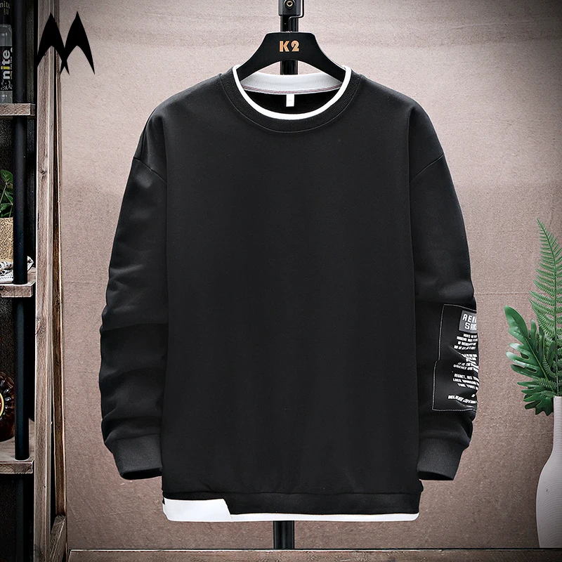 

Свитшот мужской с длинным рукавом, круглым вырезом и надписью