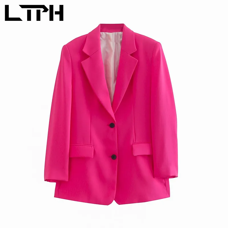 LTPH blazer pant 2 piece set women business casual office wear blazers jacket streetwear rose red pant suits 2023 summer new