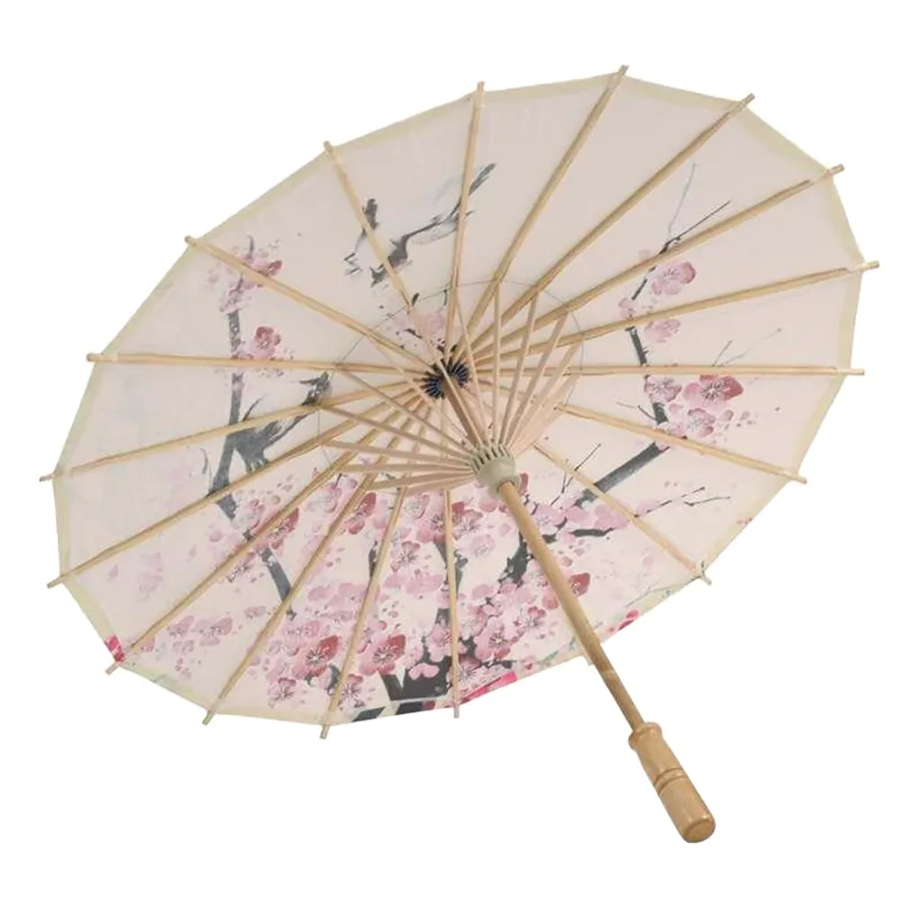 

Chinese Silk Cloth Umbrella Classical Style Decorative Umbrella Oil Paper Floral Art Umbrella For Women Dance Photography Props
