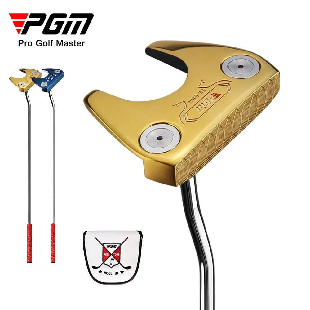 PGM Men's Gold Golf Clubs Putters Low Center Of Gravity Clubs Aiming Line Large PU Grip Sand Bar Cut Rod Cutter Wedges TUG024