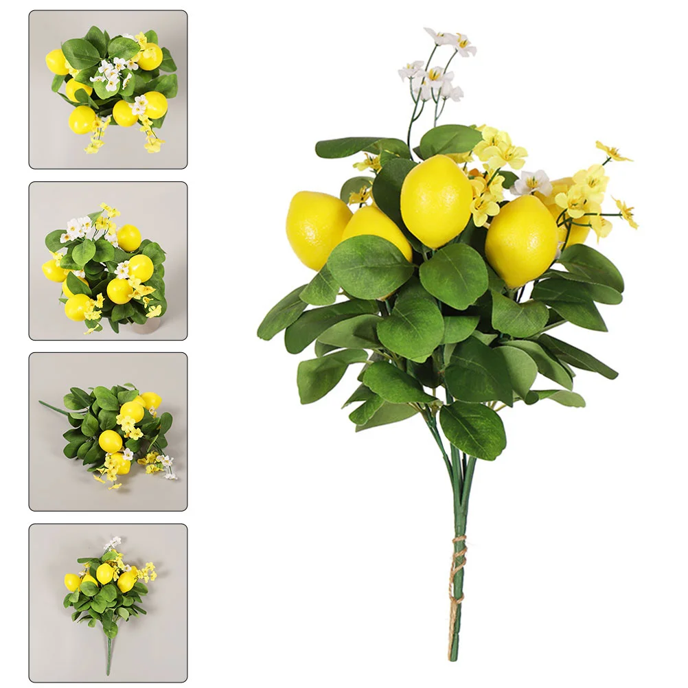 

Artificial Flower Arrangements Leaves Branches Simulation Bouquet Lemon Decorations Floral Decorative Party Foam Banquet