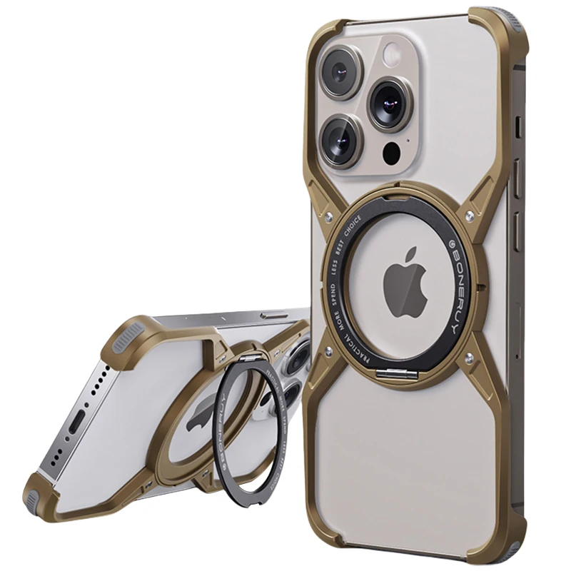 Металлический магнитный чехол-бампер для iPhone 16 Pro Max