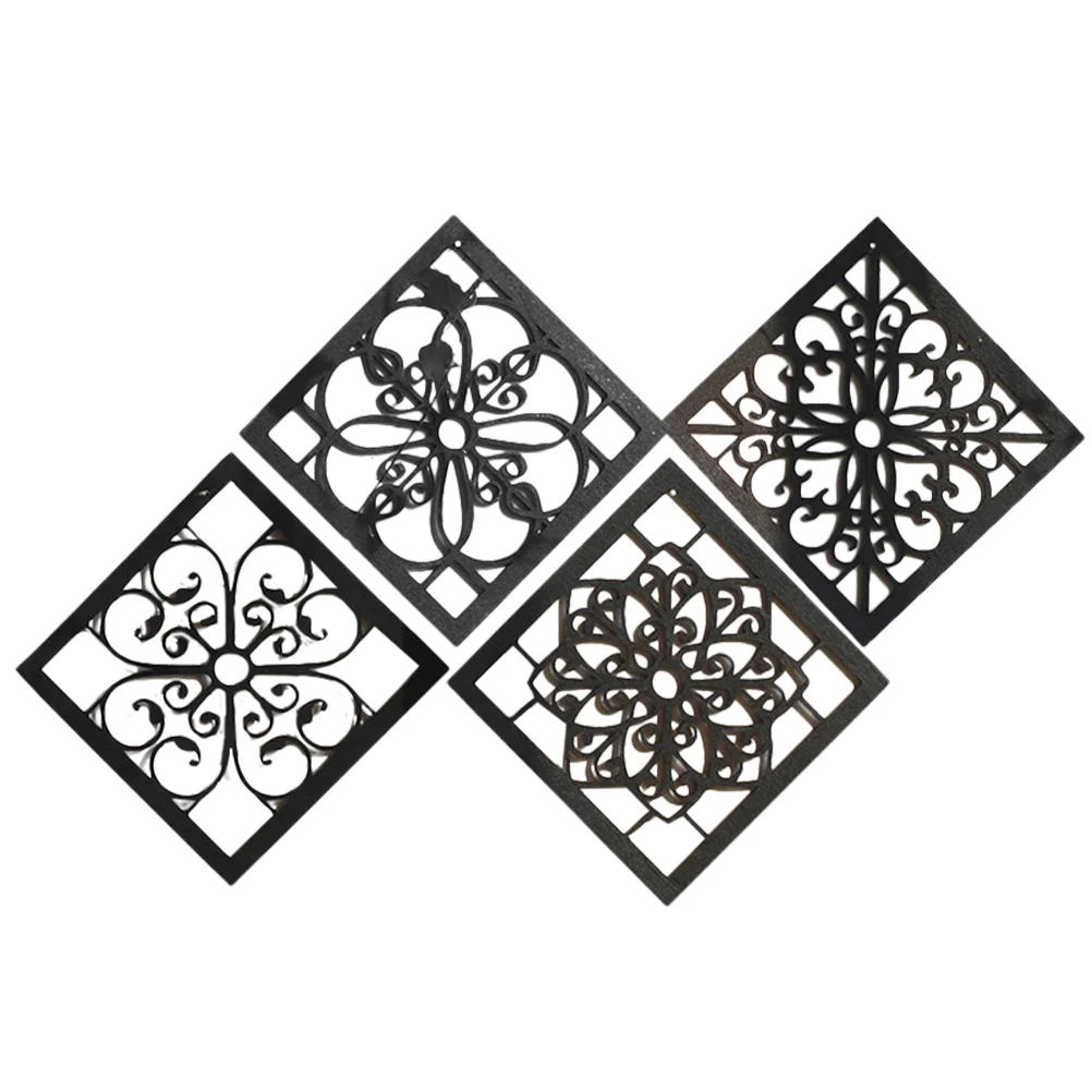

4 Pcs Decor Small Wooden Frame For Wall Ornaments Bedroom Decoration Mural Decals Craft