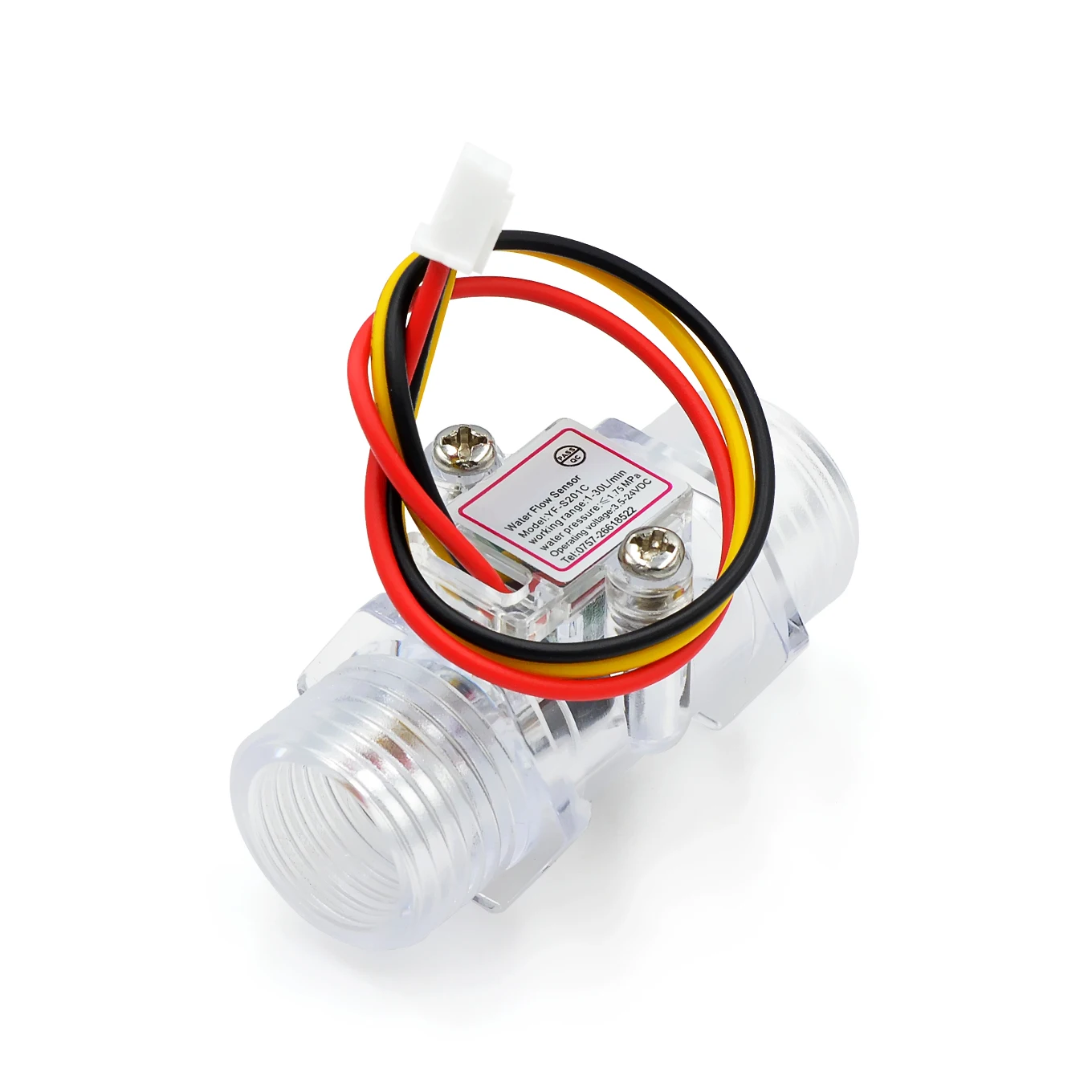 Transparent Black Flow Meter YF-201C Water Sensor Turbine 4 Points |
