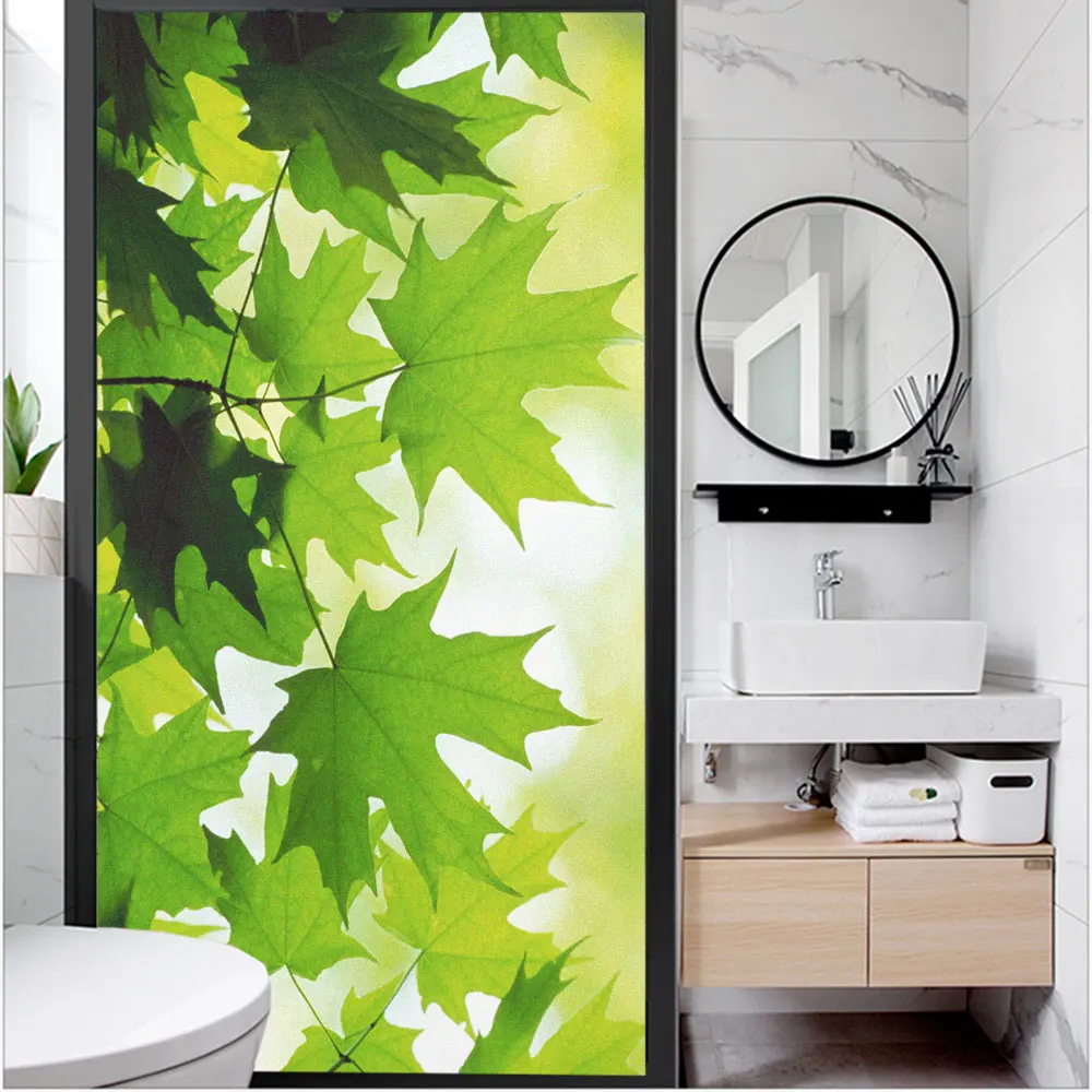 

Статическая матовая оконная пленка с кленовыми листьями для окон Pvh