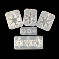 diy christmas snowflake mold with hole silicone tray resin mould pendant jewelry handmade making crystal epoxy resin molds