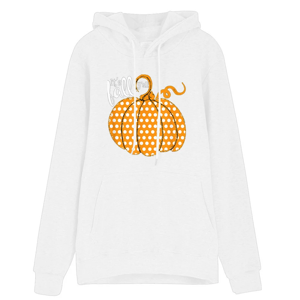 Halloween Hoodies Cosplay Long Sleeves Pumpkins Print Pattern Pullovers Solid Color Loose Style Comfortable Sweatshirt Unisex
