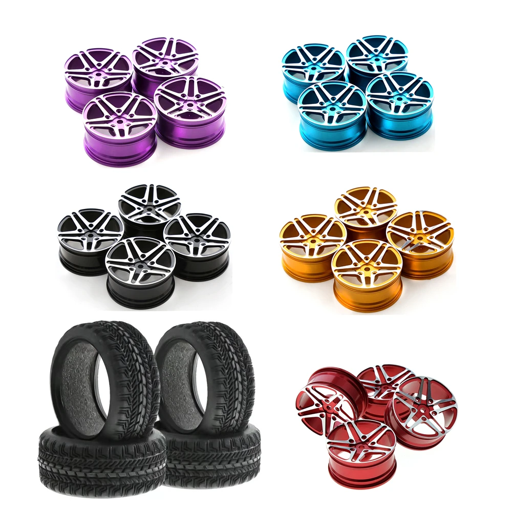 Металлическая резиновая шина для гоночного автомобиля 1/10 RC HSP 94122 94123 Tamiya TT02 TT01 Kyosho FW06