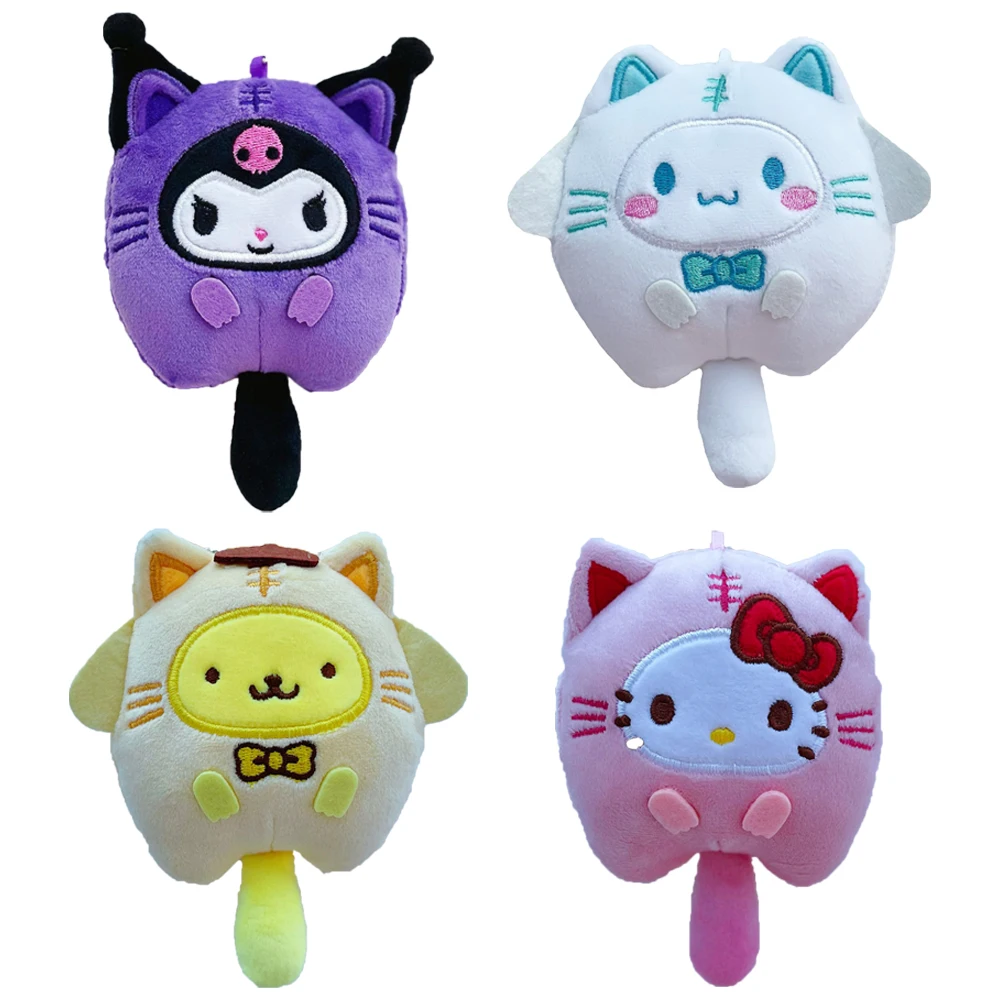 

Kawaii Sanrio Plush Pendant Kuromi Cinnamoroll Hello Kitty 10Cm Cute Anime Stuffed Animals Plushie Doll