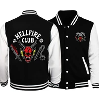 stranger things season 4 hellfire club hoodie buttoned baseball jacket streetwear slim fit autumn clothing y2k top long sleeve