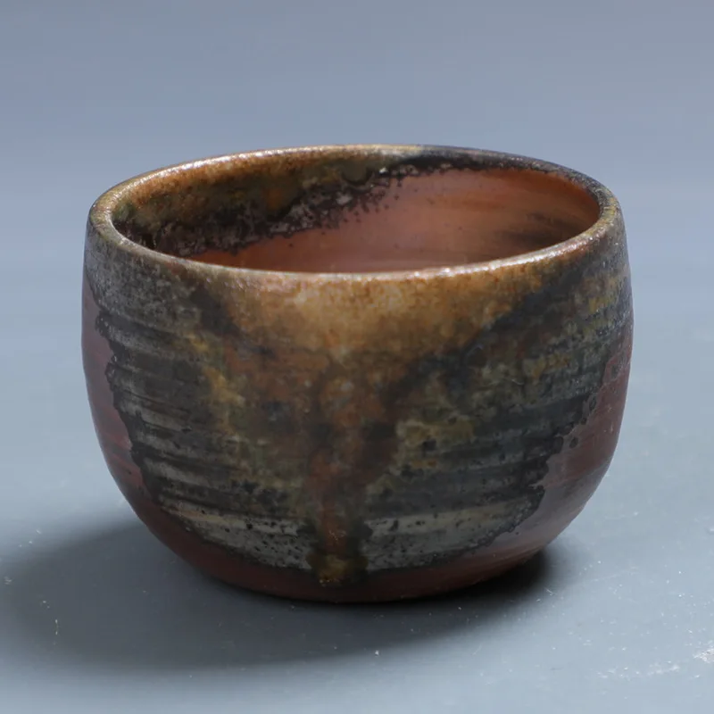 

Firewood Tea Cup Handmade Wood Kiln Bare Burning Vintage Tea Cup Natural Dust Wood Burning Tea Set Master Cup