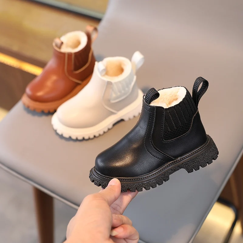 Herbst Winter Baby Kinder Kurze Stiefel Super Warme Mädchen Jungen Schuhe Pu Leder Kinder Stiefel Mode Kleinkind Stiefel Kinder Schneeschuhe