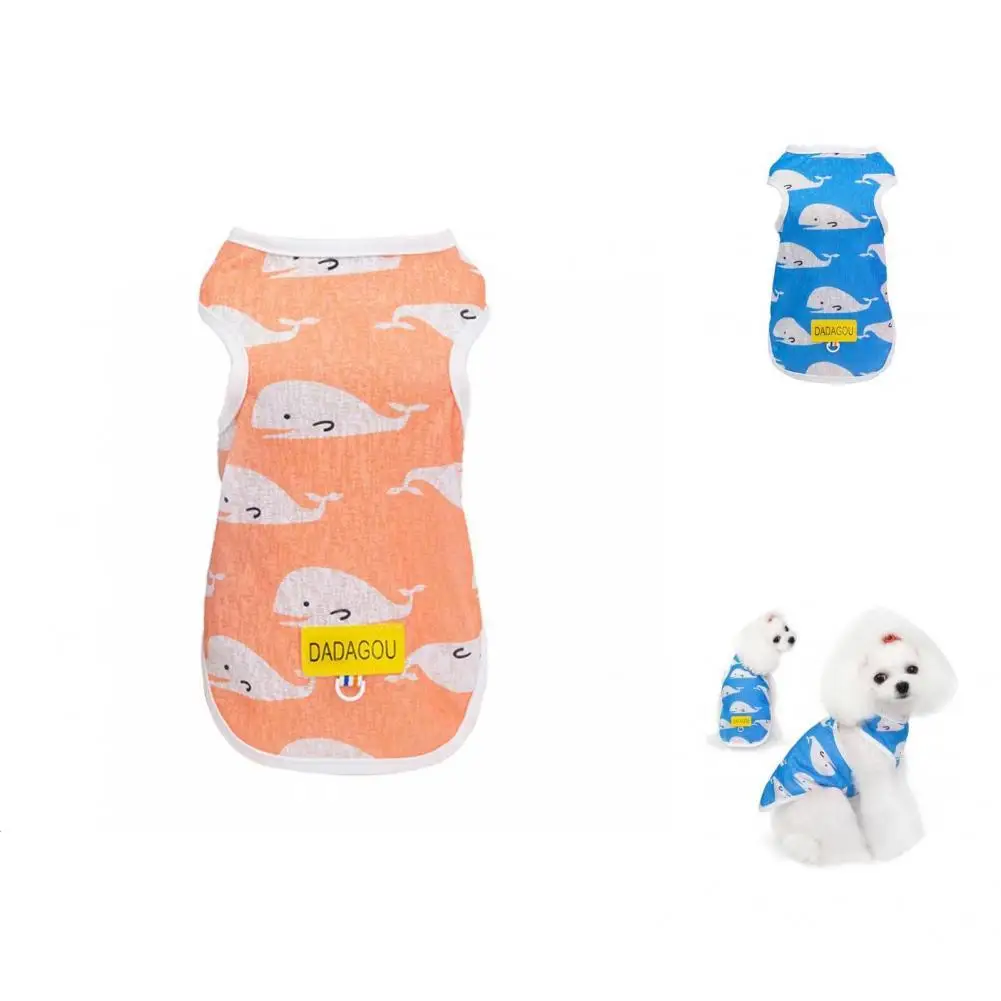 

High-quality Dog Clothes Comfy Sleeveless Kitten Small Dog Whale Print Vest Pet Apparel Pet Apparel