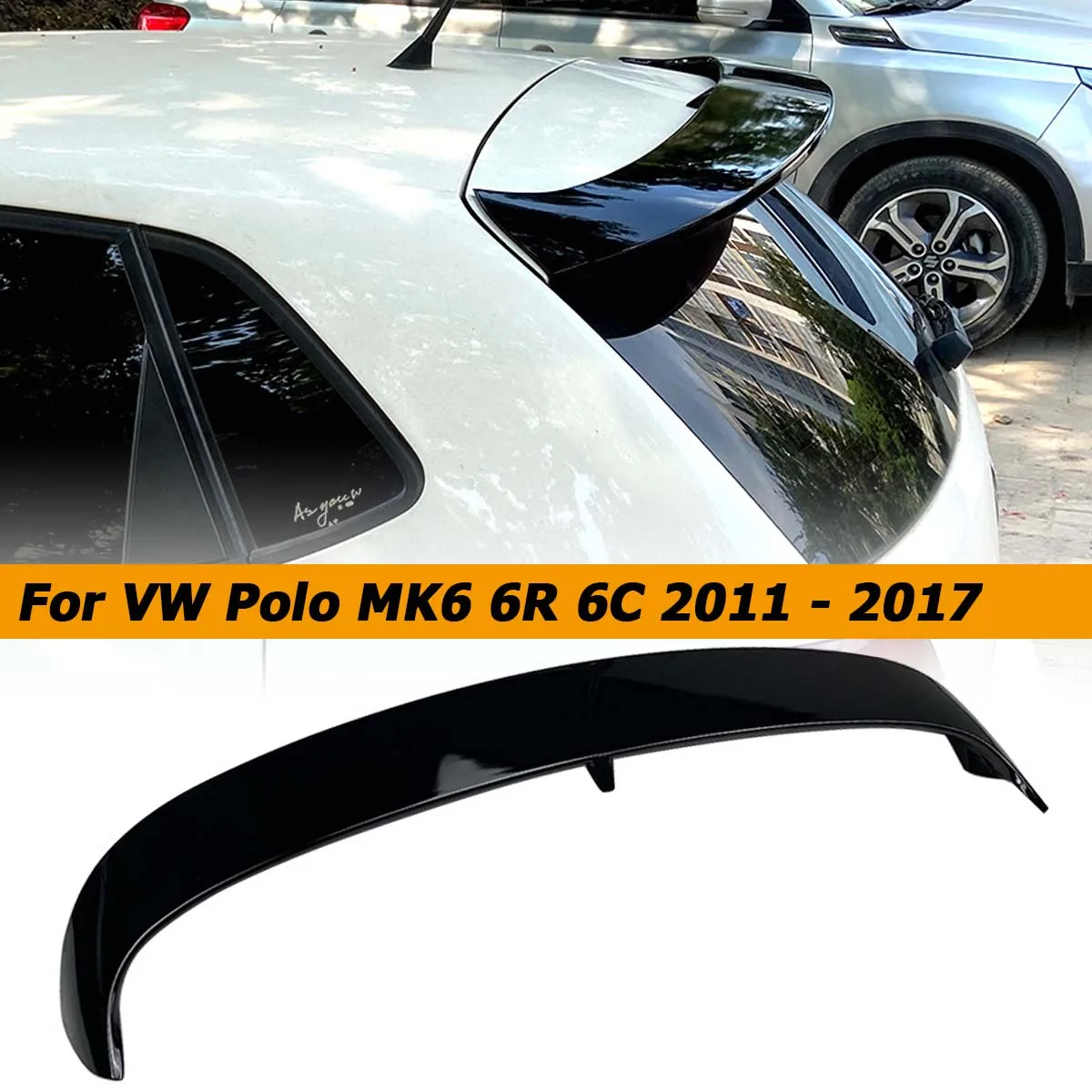 

Крыло спойлера на крышу для Volkswagen VW Polo MK6 6R 6C 2011-2017, верхняя губа заднего багажника, декоративная отделка, автомобильные аксессуары из АБС-пластика