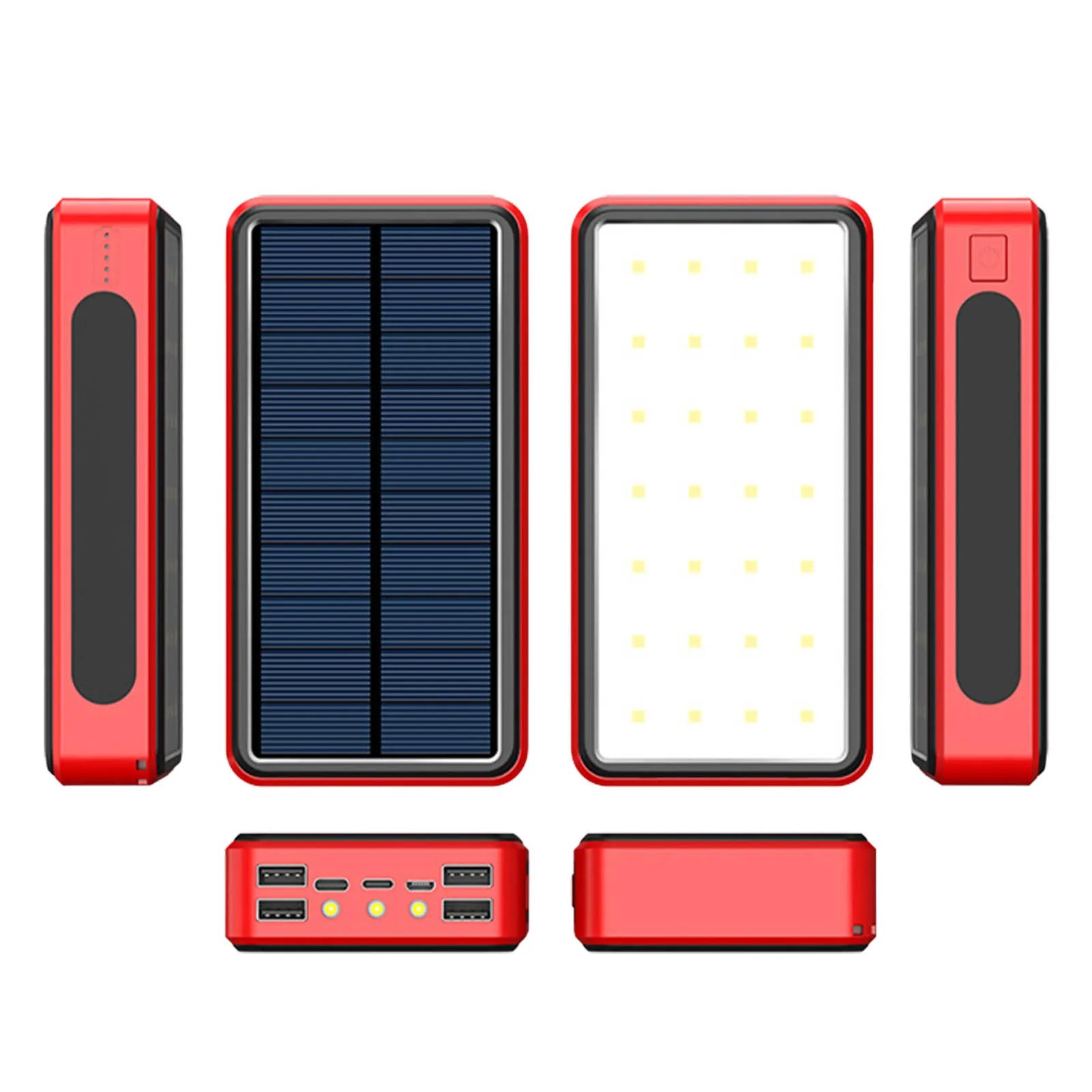 

New Solar Charger Power Bank 30000 MAh Fast Charging Portable Charger Durable Cell Phone Charger External Battery Pack For Phone